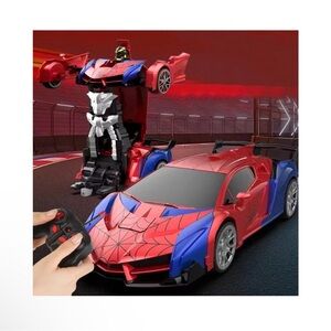 Spider Transforming Red and Blue Robot Car Toy